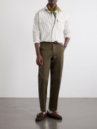 Drake's - Striped Cotton-Poplin Shirt - White