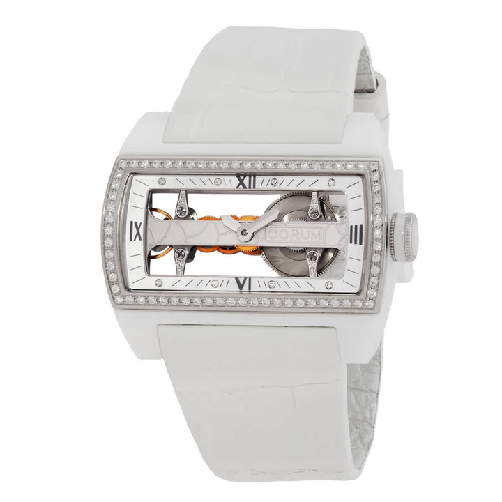 Photo: Corum Ti-Bridge Hand Wind Diamond Mother of Pearl Openwork Dial Ladies Watch 007.129.52/0009 0000