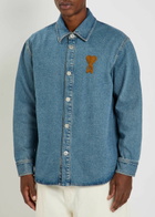Ami Paris Logo-appliquéd Denim Overshirt Indigo