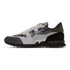 Valentino Black and Grey Valentino Garavani Camo Rockrunner Sneakers