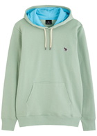 PS Paul Smith Logo-appliqued Hooded Cotton Sweatshirt Sage