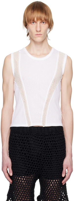 Photo: PONDER.ER Off-White Paneled Tank Top