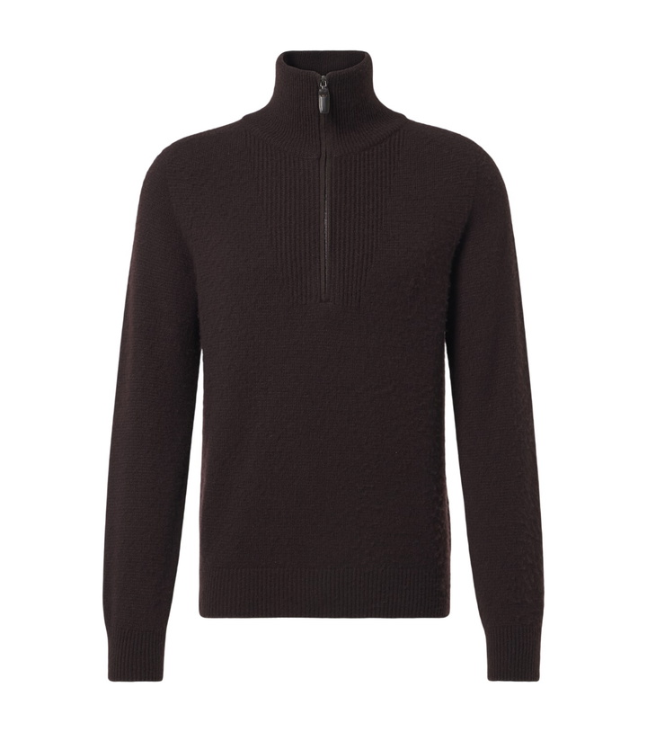 Photo: Brioni Wool and silk half-zip sweater
