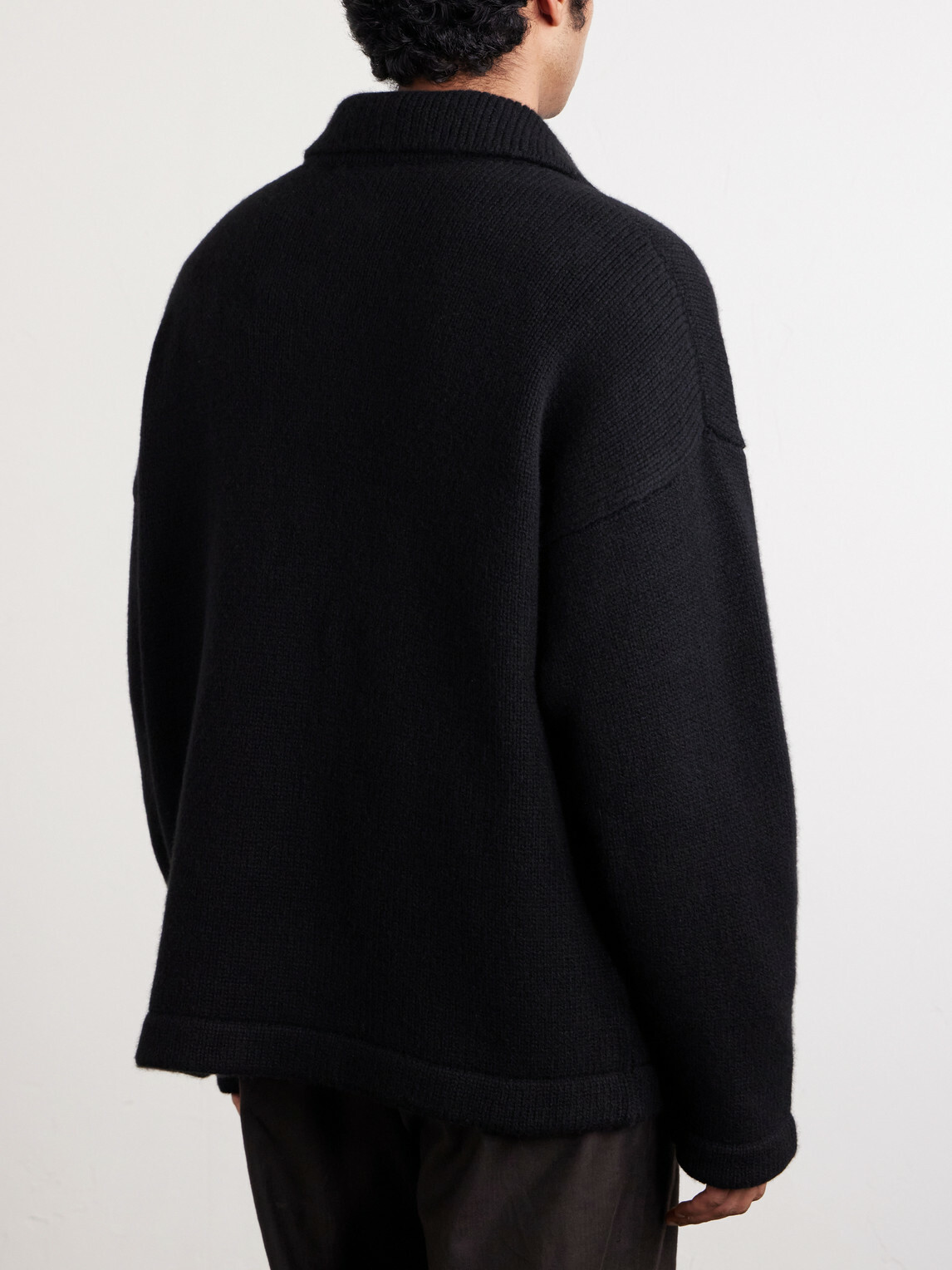 The Elder Statesman - Hunter Cashmere Zip-Up Sweater - Black