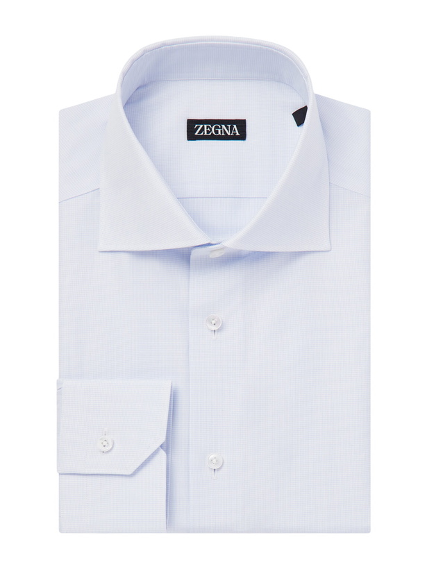 Photo: Zegna - Trofeo Cotton-Poplin Shirt - Blue