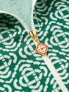 Casablanca - Slim-Fit Logo-Jacquard Cotton-Blend Track Jacket - Green