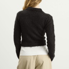 Auralee Women's Mohair Knit Polo in Ink Black