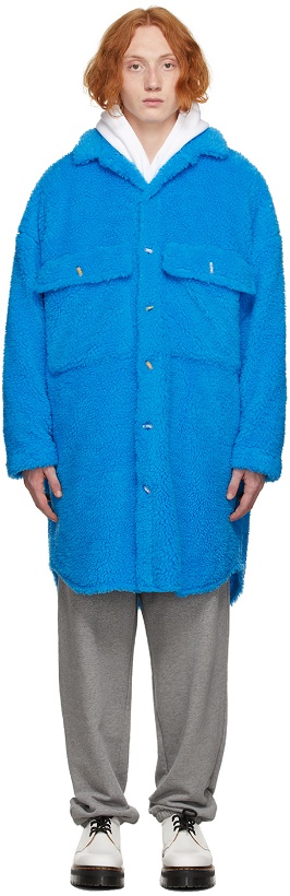 Photo: Doublet Blue Sherpa Fleece Badge Coat
