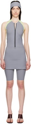 JOHANNA PARV Gray & Green Sprint Jumpsuit