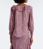 Veronica Beard Hewitts ruffled floral georgette blouse
