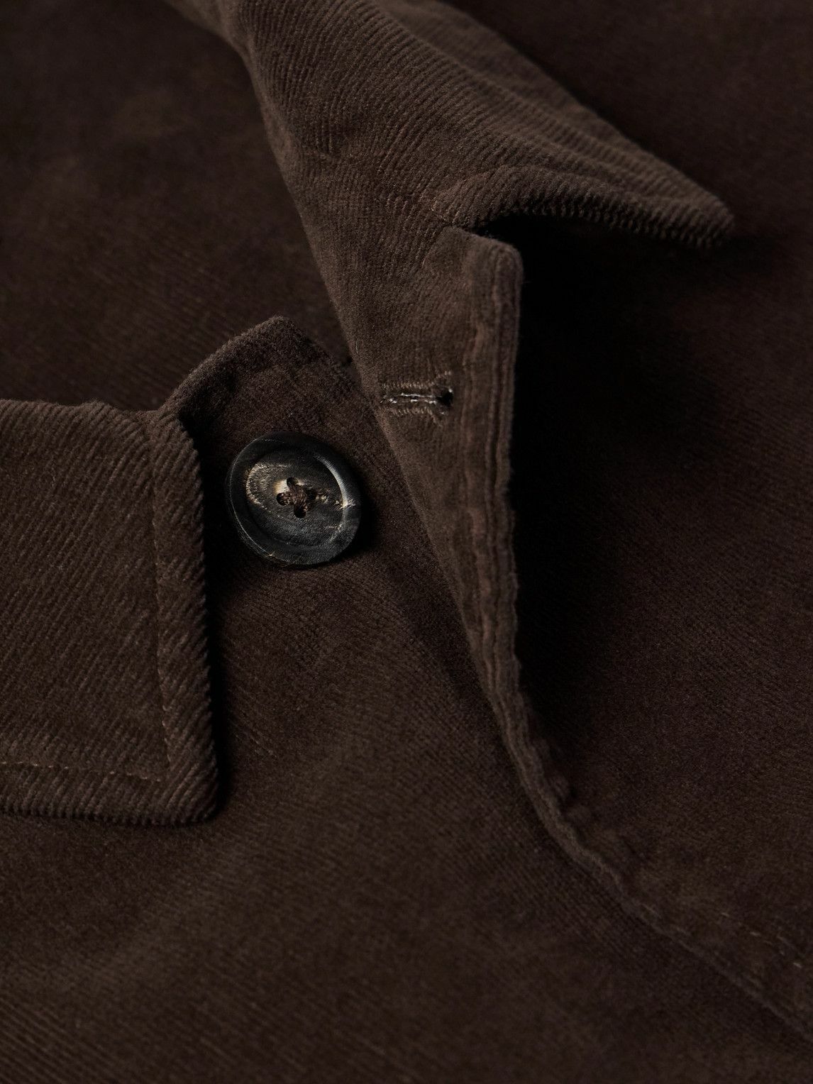 Altea - Garment-Dyed Cotton-Blend Corduroy Overshirt - Brown