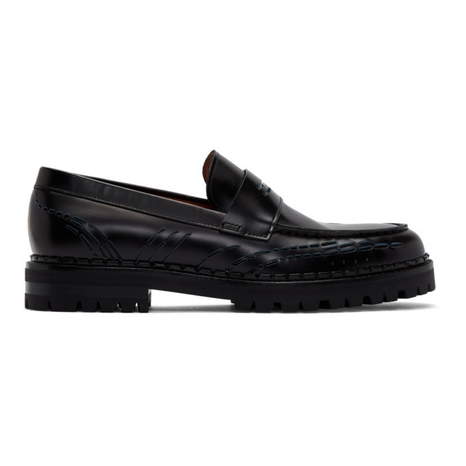 Photo: Lanvin Black Perforated Loafers