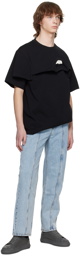 Feng Chen Wang Black Double Collar T-Shirt