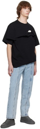 Feng Chen Wang Black Double Collar T-Shirt