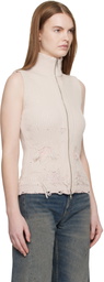 MM6 Maison Margiela Pink Amended Optical Ribs Vest