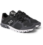 On - Cloudflow Rubber-Trimmed Mesh and Shell Running Sneakers - Black