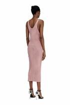 Diesel Midi dress in metallic ribbed knit - Dresses Womens in Pink