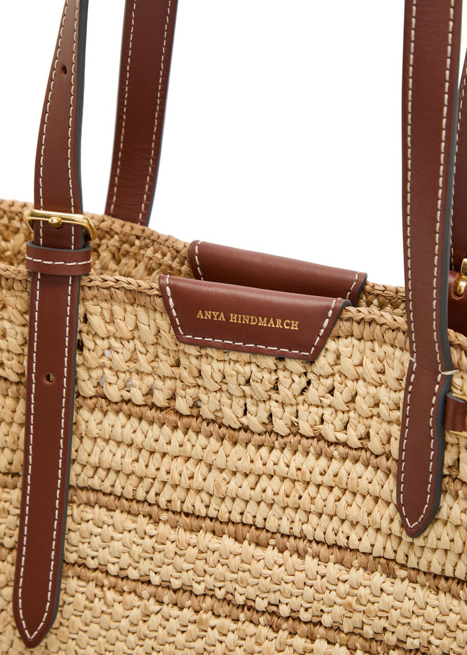 Anya Hindmarch Bow Raffia and Leather Tote bag - Natural - One Size