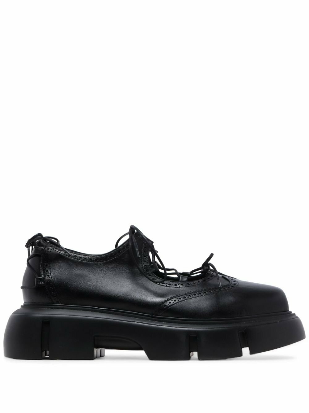 Simone Rocha - Eyelet-Embellished Glossed-Leather Brogues - Black
