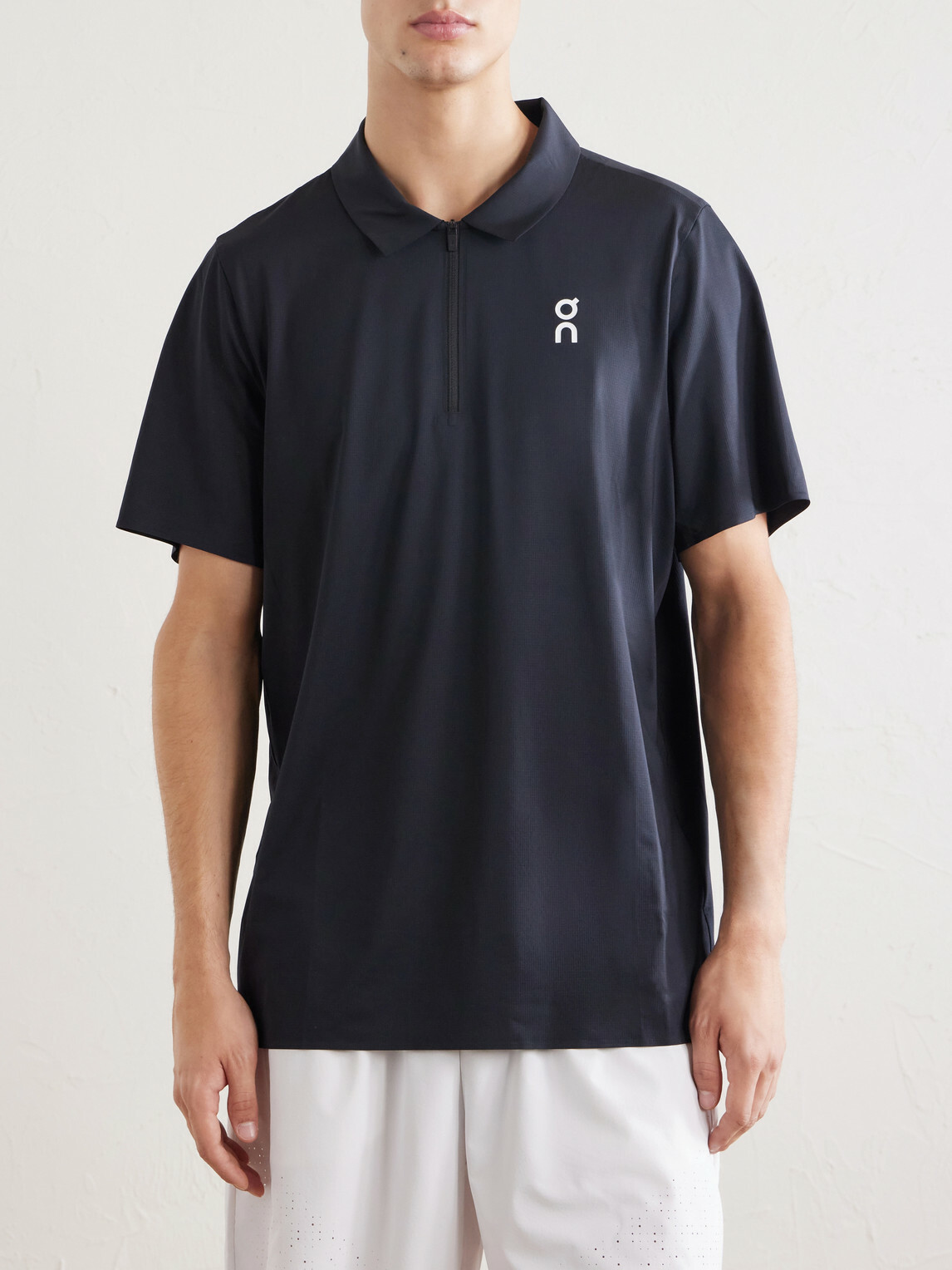 On - Court Logo-Printed Shell Polo Shirt - Black