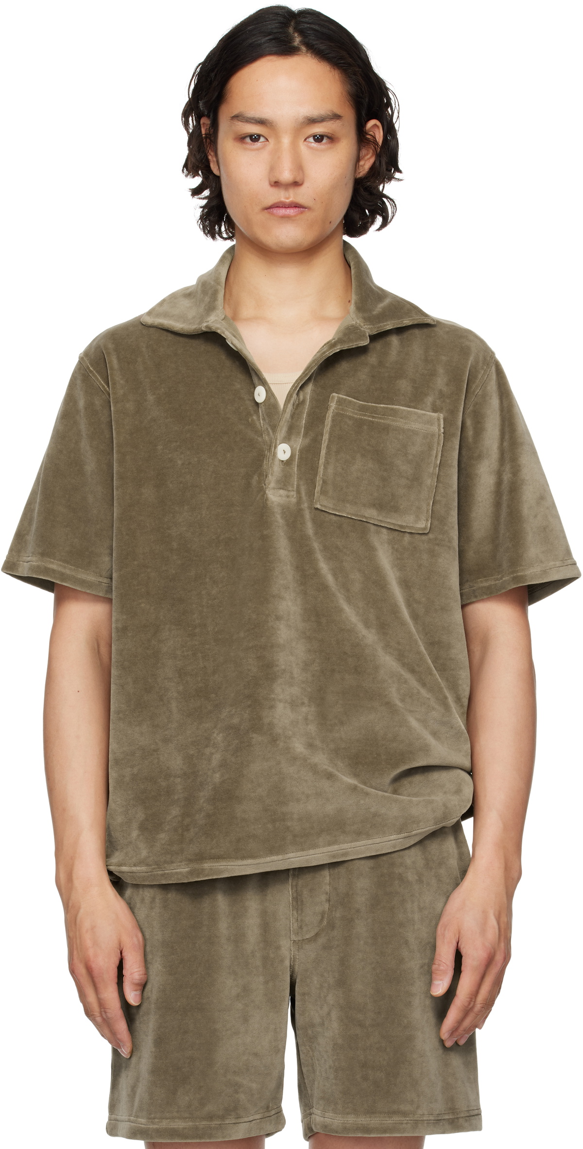 OAS Taupe Morel Girona Velour Polo