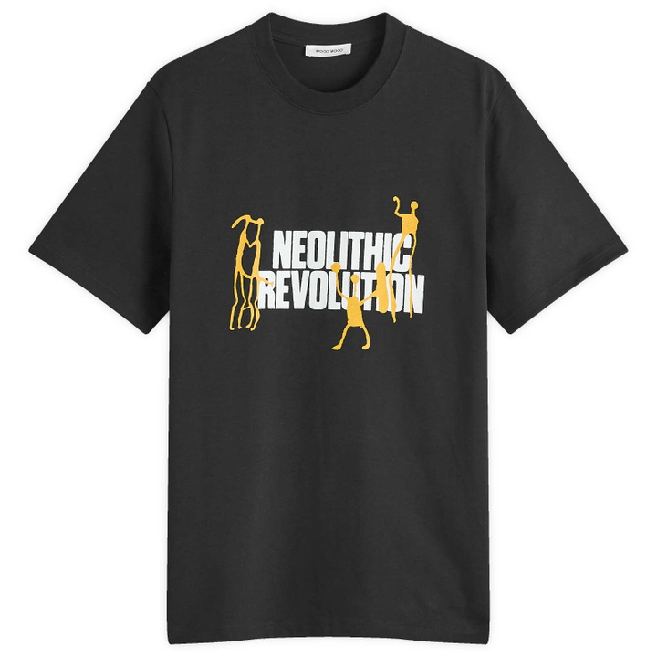 Photo: Wood Wood Men's Bobby Neolithic T-Shirt in Black