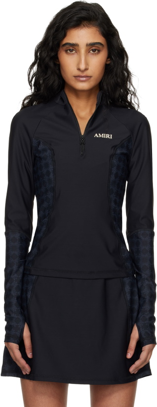 Photo: AMIRI Black & Navy MA Quad Long Sleeve T-shirt