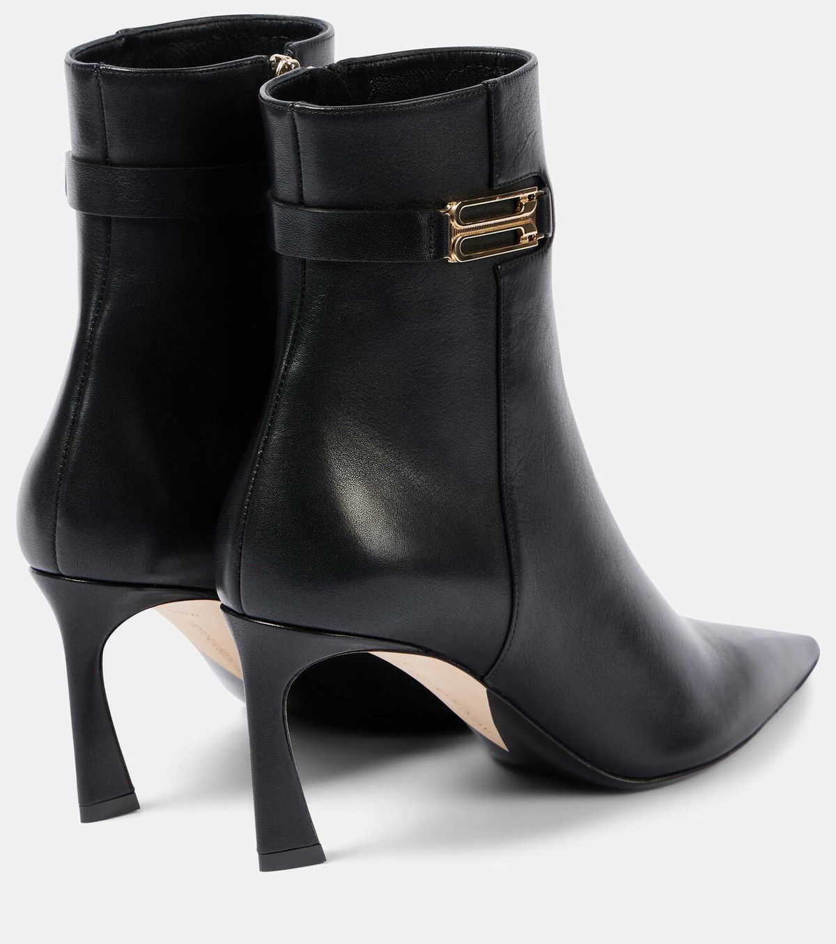 Victoria Beckham B Buckle 80 leather ankle boots