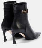 Victoria Beckham B Buckle 80 leather ankle boots
