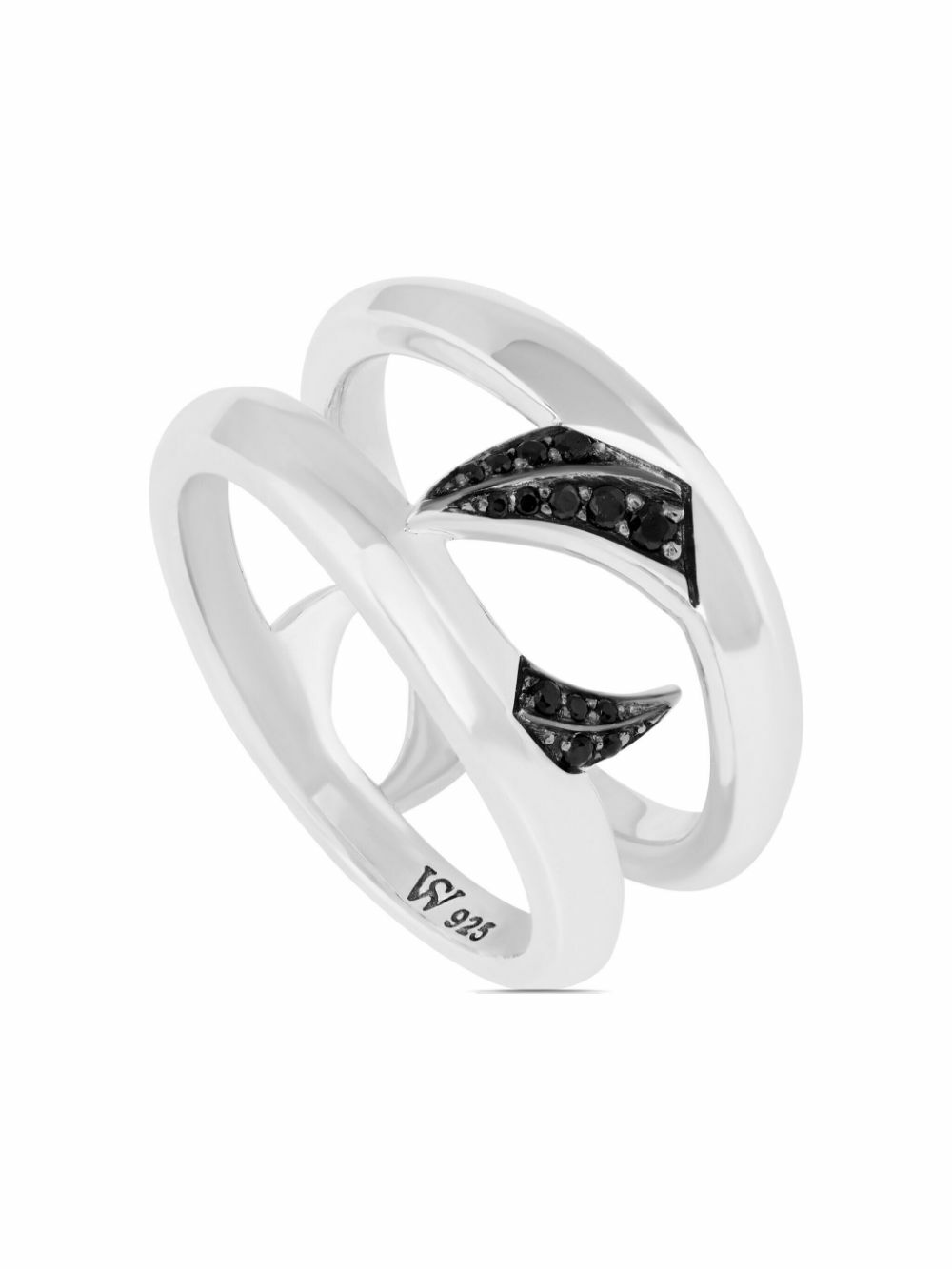 Stephen Webster Sterling Silver Double Thorn Sapphire Ring