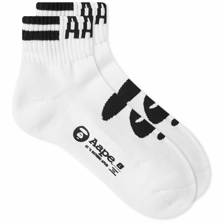 Photo: Men's AAPE Sport Mid Sock in White