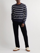 Altea - Striped Ribbed Virgin Wool Sweater - Blue