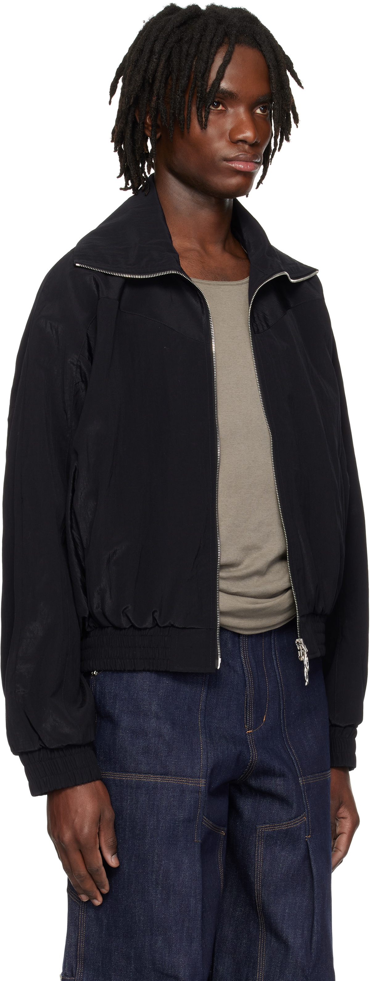 CMMAWEAR Navy Funnel-Neck Jacket CMMAWEAR