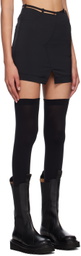 J KOO Black Strap Miniskirt