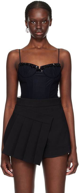 Photo: SHUSHU/TONG Navy Ruffled Bodysuit