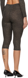 Beaufille Black & Gold Cassia Capri Leggings