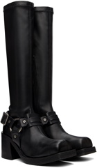 Acne Studios Black Pull-On Buckle Tall Boots
