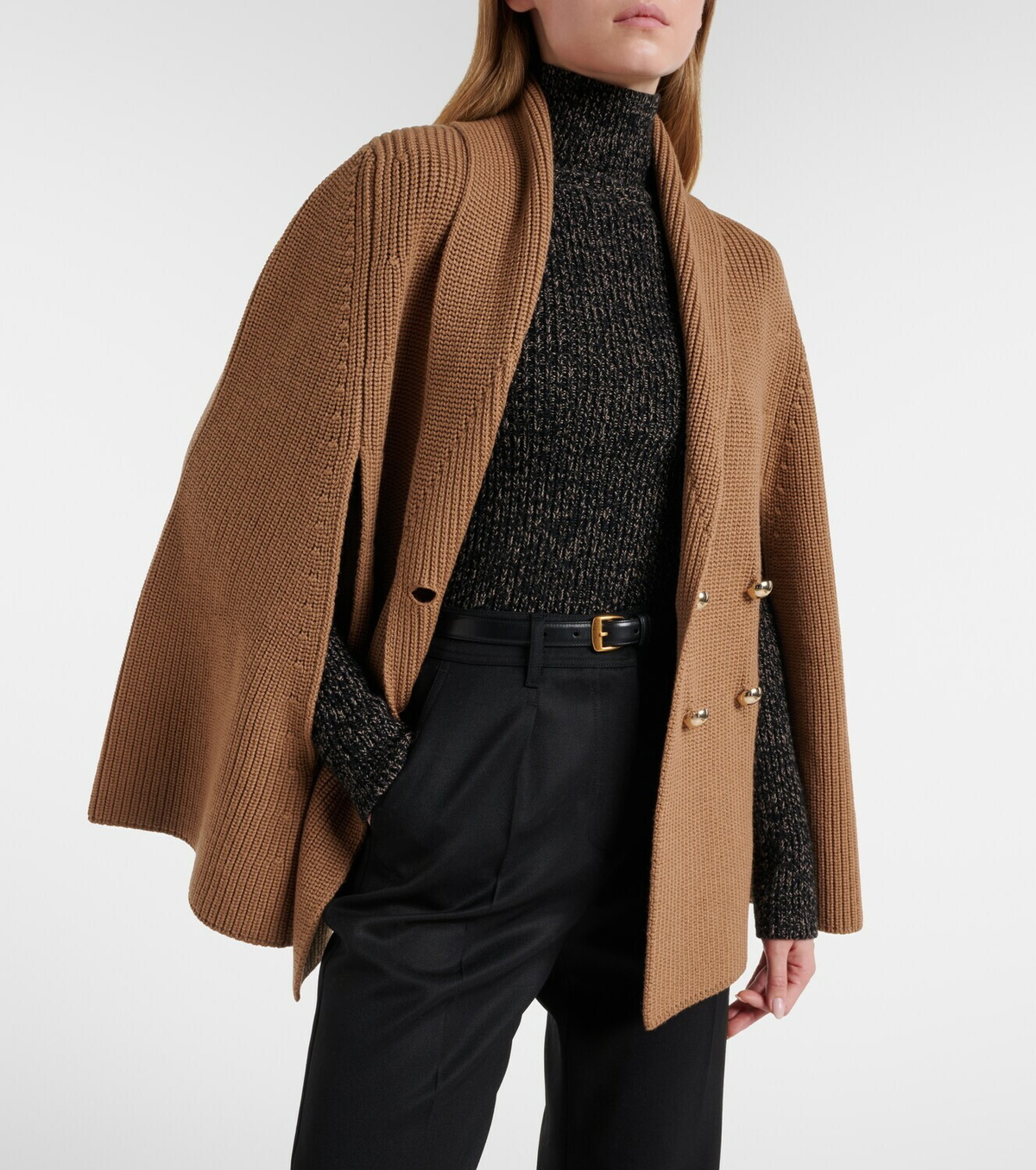 Max Mara Agenzia double-breasted virgin wool cape