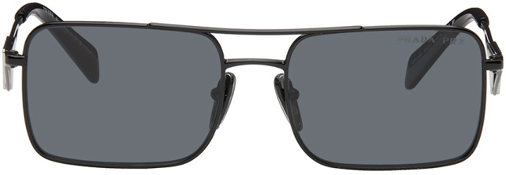 Photo: Prada Eyewear Black Rectangular Sunglasses
