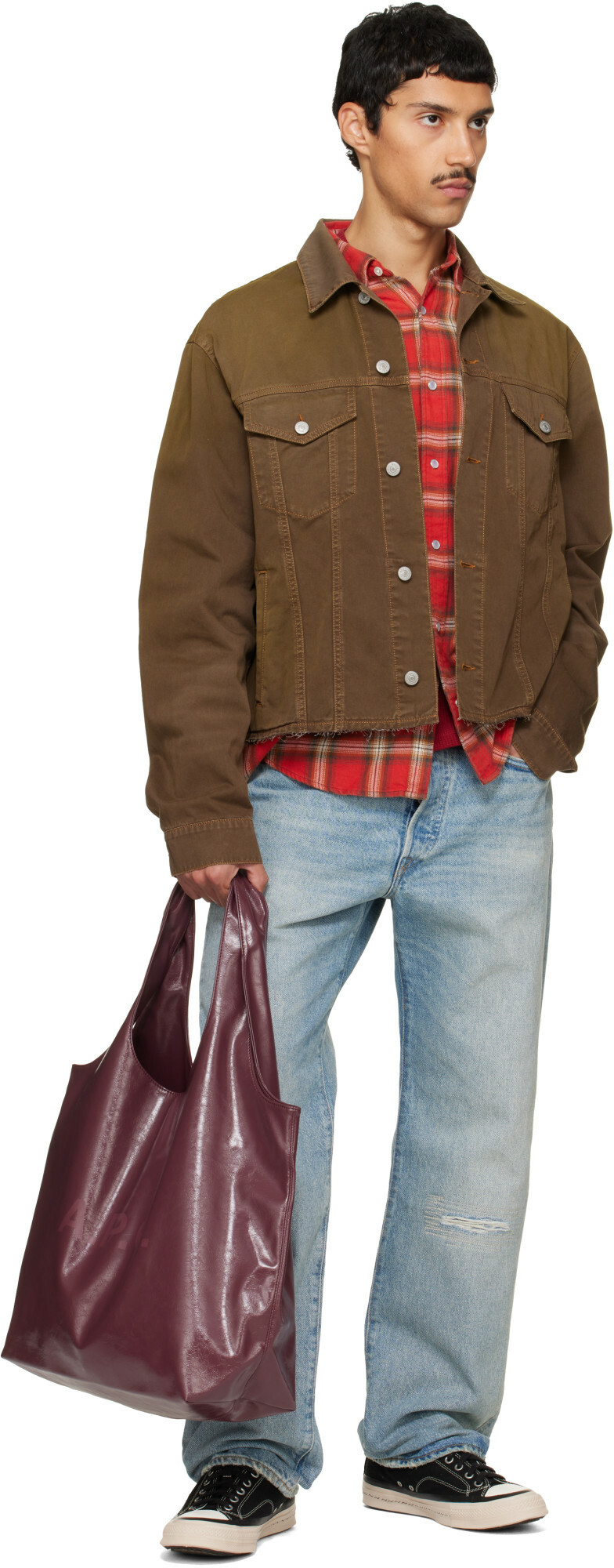 A.P.C. Burgundy Ninon Tote