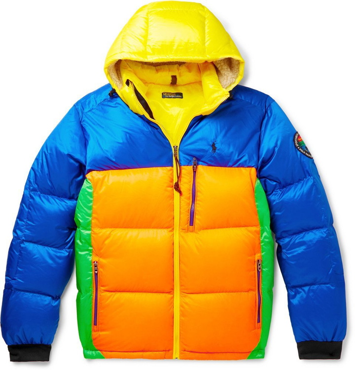 Photo: Polo Ralph Lauren - Logo-Appliquéd Colour-Block Quilted Shell Hooded Down Jacket - Multi