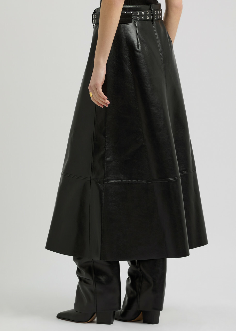 Citizens OF Humanity Cassia Panelled Leather Midi Skirt Black