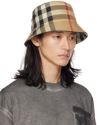 Burberry Beige Exaggerated Check Bucket Hat