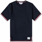 Thom Browne Men's Striped Tipping T-Shirt in Navy