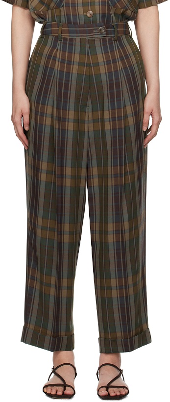 Photo: Cordera Brown Checkered Trousers
