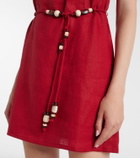 Faithfull Liu belted linen minidress