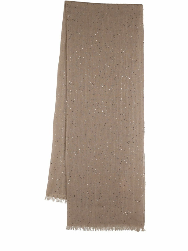 Photo: BRUNELLO CUCINELLI - Sequin Embellished Cashmere Scarf