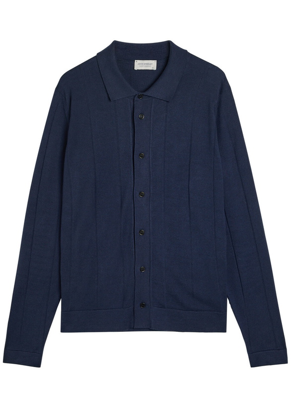 Photo: John Smedley Floyd Cotton Cardigan Navy