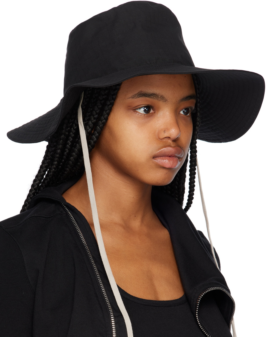 Rick Owens DRKSHDW Black Gilligan Bucket Hat Rick Owens Drkshdw