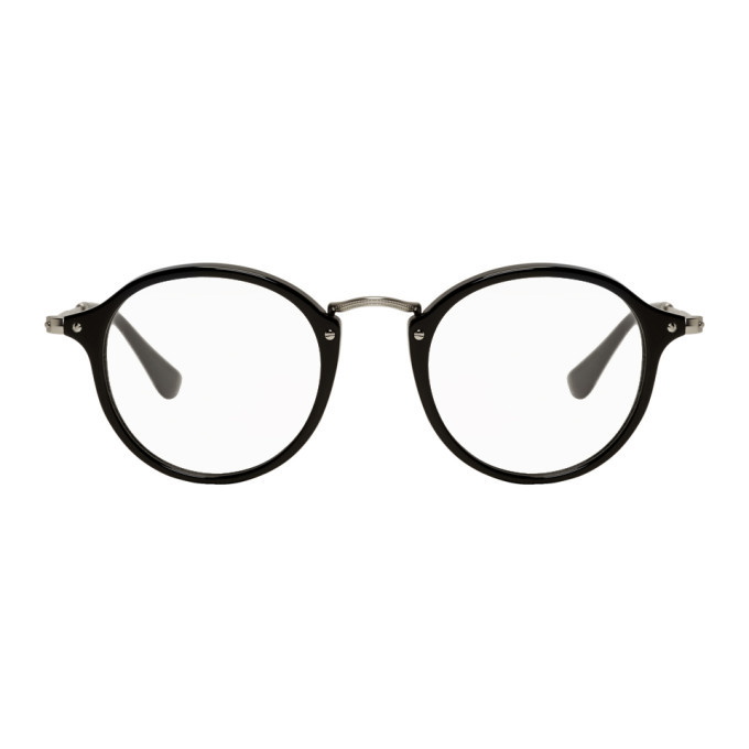 Photo: Ray-Ban Black and Silver Round Fleck Glasses